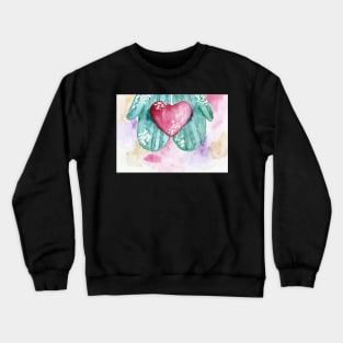 My heart belongs to you Watercolor Mittens Cute Crewneck Sweatshirt